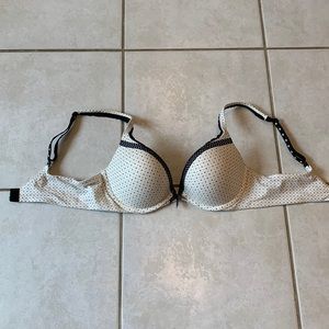 Victoria’s Secret Black and White Spotted Push Up Bra Size 34B